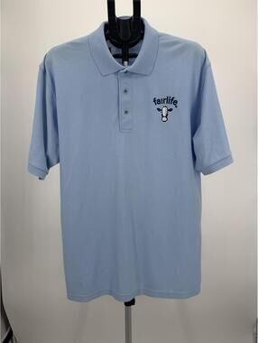Port Authority Fairlife Logo Polo Shirt Light Blue Casual XL